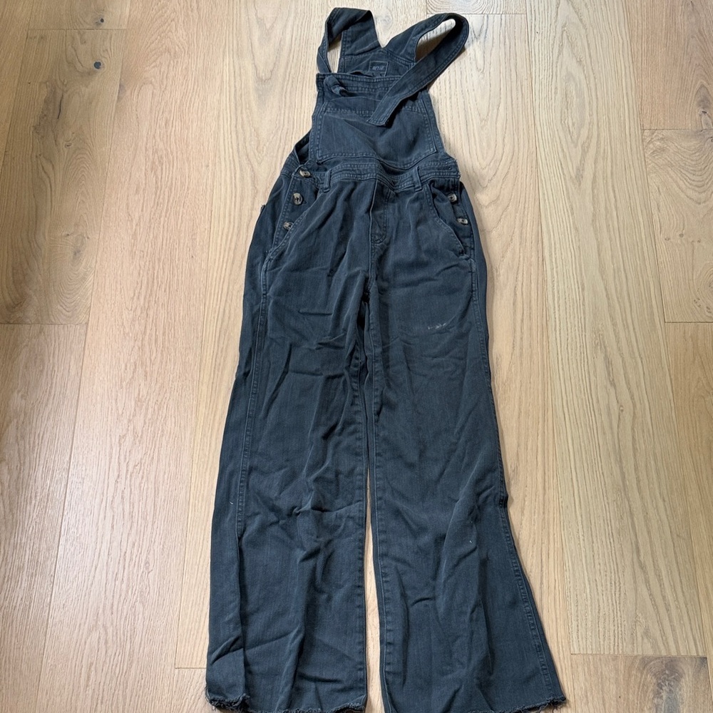 Aerie Charcoal Denim Overalls